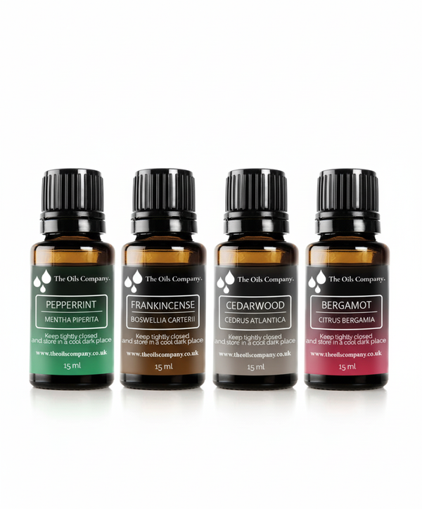 Clarity, Focus & Grounding Essential Oil Quad (Peppermint, Frankincense, Cedarwood & Bergamot)